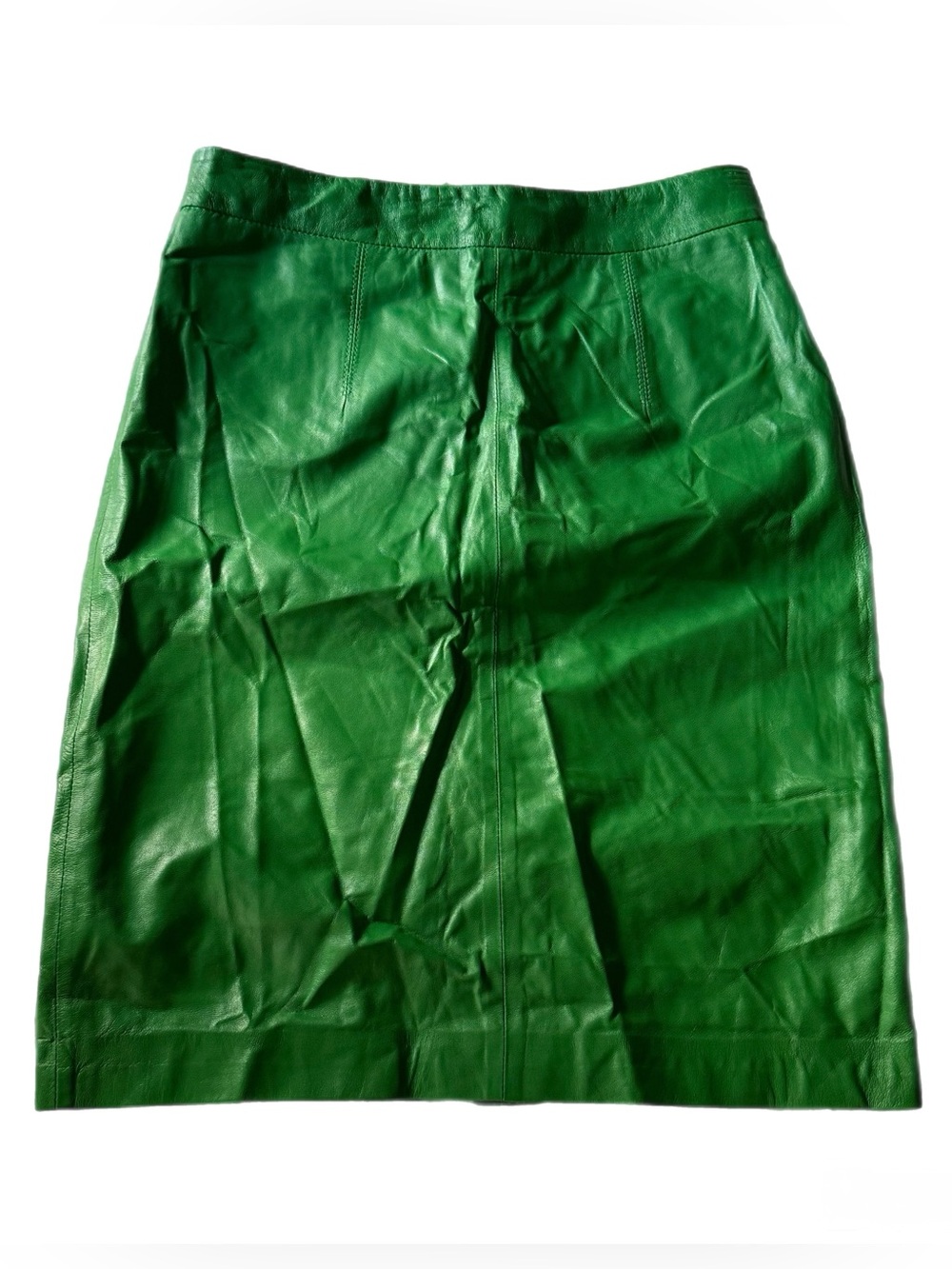 Milly of New York Green Leather Pencil Skirt